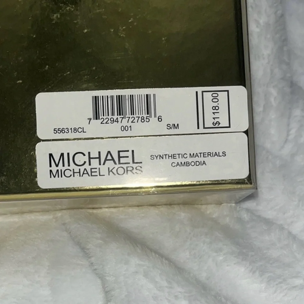 Michael Kors Black Belt Bag Embossed Patent Leather Size S/M NWT